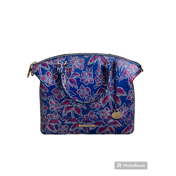 NWT! Brahmin Duxbury Satchel in Vista Blue Torrone Genuine Leather - Picture 1 of 7